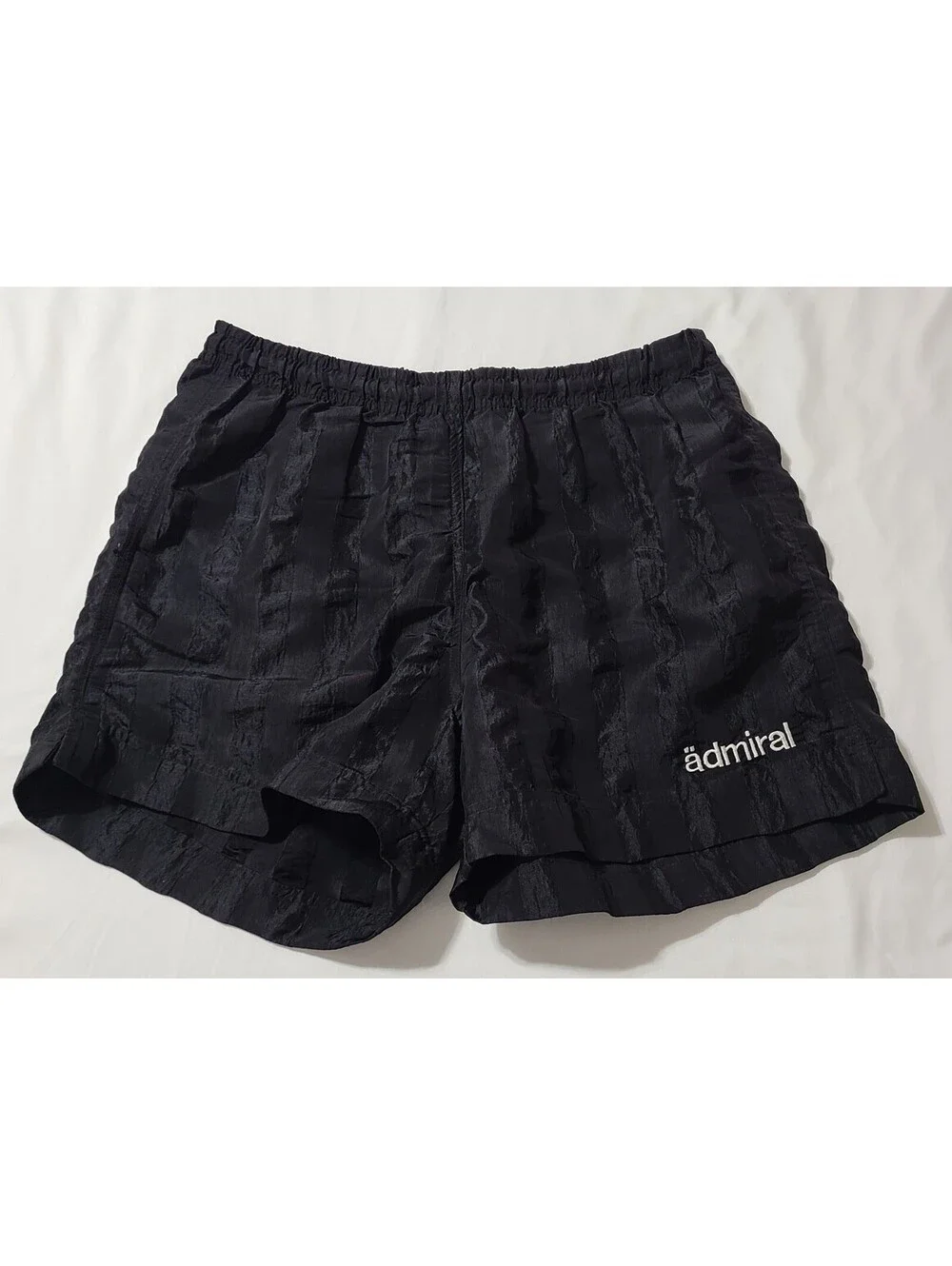 Vtg Admiral Soccer Shorts Mens Sz Large Black Shadow Stripe England 80s 90s USA
